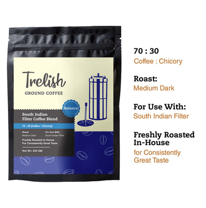 South Indian Filter Coffee 70:30 Blend - Ground Coffee (250gm)