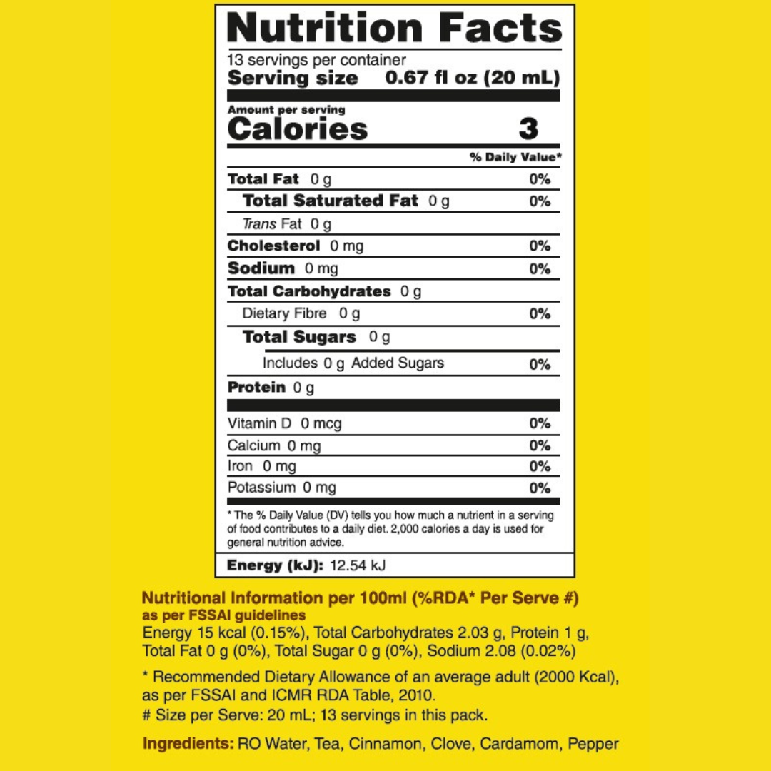 Sugar Free Chai Latte concentrate - 255ml pack